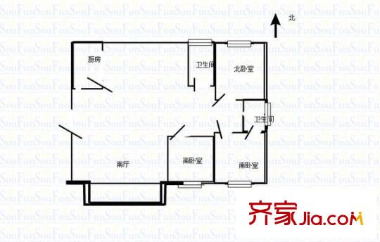 瑞源名嘉城 3室 戶型圖