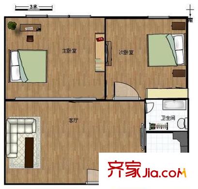 雙玉新苑 2室 戶型圖