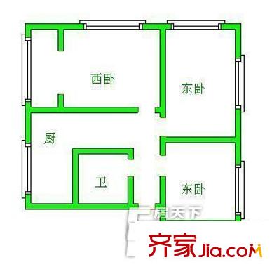 鎮(zhèn)江路小區(qū) 3室 戶型圖