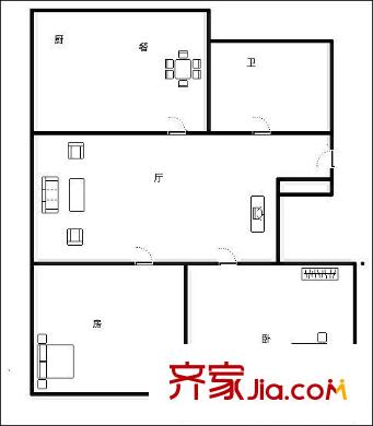 遠(yuǎn)洋新村 2室 戶型圖