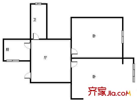 興電小區(qū) 2室 戶型圖