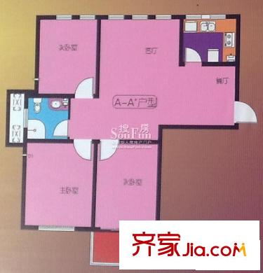 興旺花園戶型圖戶型圖 3室2廳1衛(wèi)1廚