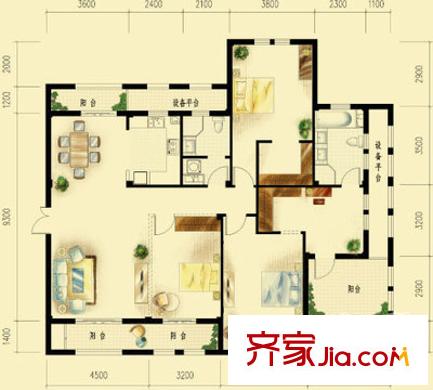 華易春之都 3室 戶型圖