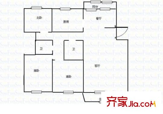 華易春之都 3室 戶型圖