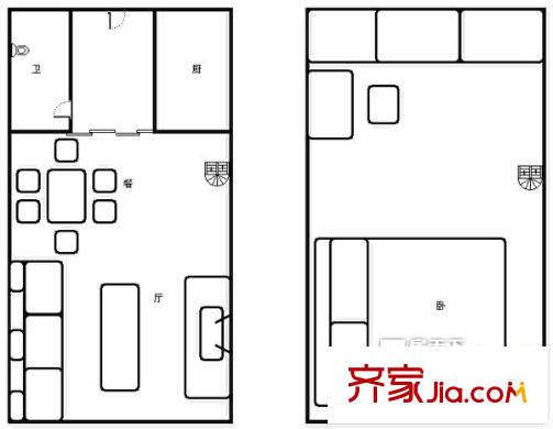 明澤慧苑戶型圖戶型圖 1室2廳1衛(wèi)1廚