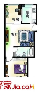 潤發(fā)湖畔雅居戶型圖D戶型 2室1廳1衛(wèi)1廚