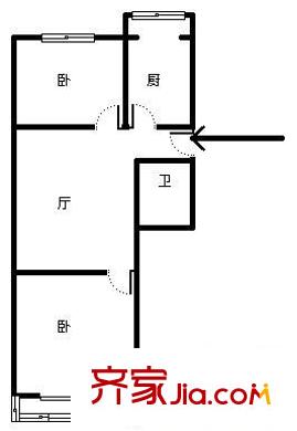 東南新苑 2室 戶型圖