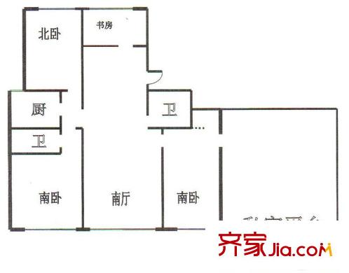 環(huán)宇康庭3室 戶型圖