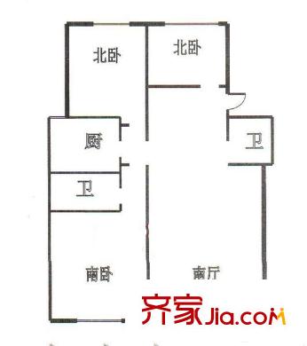 環(huán)宇康庭3室 戶型圖