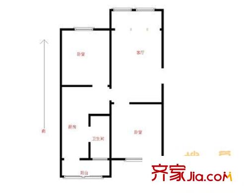 亞聯(lián)山莊 2室 戶型圖