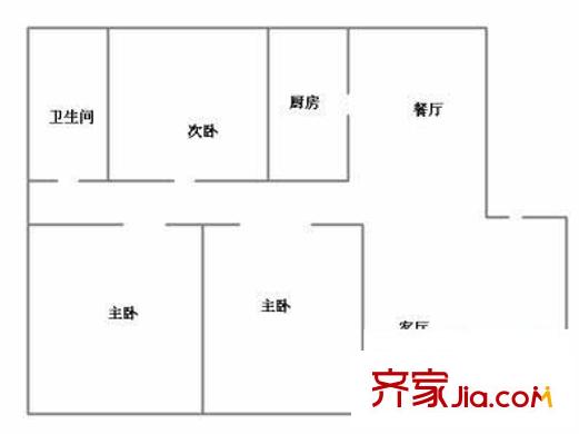 亞星擁翠山莊 3室 戶型圖