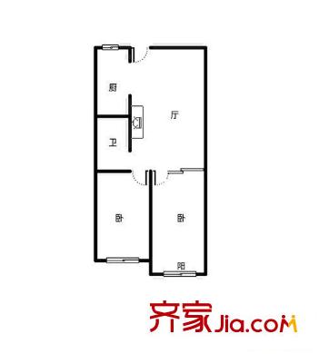 十五大街戶型圖2室戶型圖 2室1廳1衛(wèi)1廚