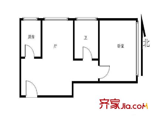 萬達39克拉1室 戶型圖