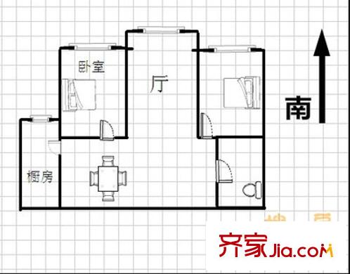 明翠雅庭戶型圖鳴翠雅庭 2室 戶型圖 2室1廳1衛(wèi)1廚