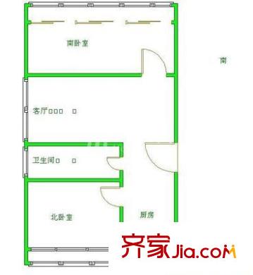 錯(cuò)埠嶺一小區(qū) 2室 戶型圖