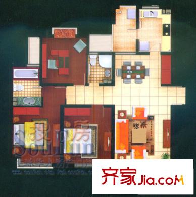 達(dá)利廣場戶型圖5#樓A戶型 3室2廳2衛(wèi)