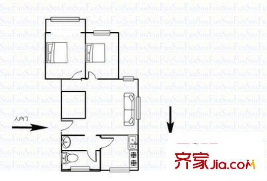 翠湖小區(qū) 2室 戶型圖