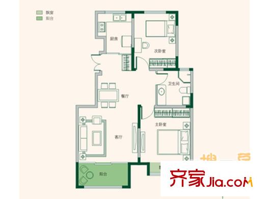 虎山花苑 4室 戶型圖