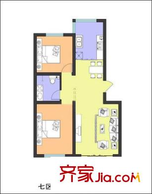 百通馨苑一區(qū) 2室 戶型圖