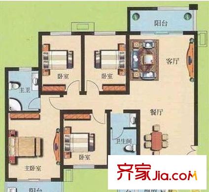 百通馨苑一區(qū) 4室 戶型圖