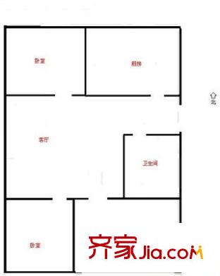 少山路小區(qū) 3室 戶型圖
