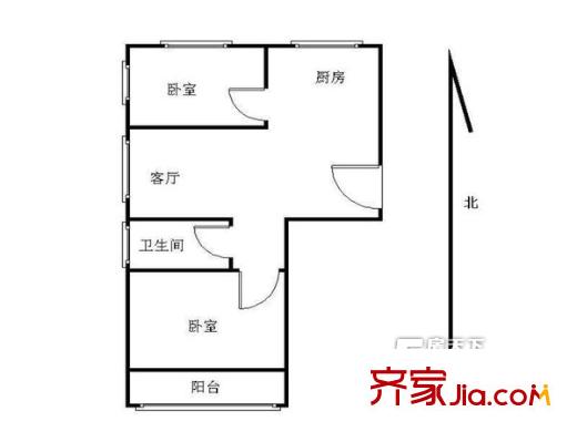 百通馨苑六區(qū)戶型圖2室戶型圖 2室2廳1衛(wèi)1廚