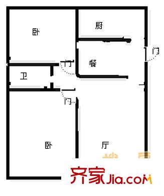 百通馨苑六區(qū) 2室 戶型圖