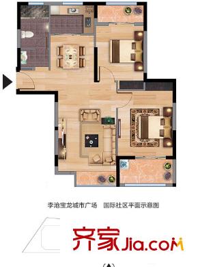 李滄寶龍城市廣場2室 戶型圖