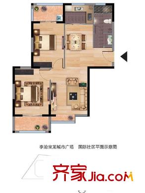 李滄寶龍城市廣場(chǎng)2室 戶(hù)型圖
