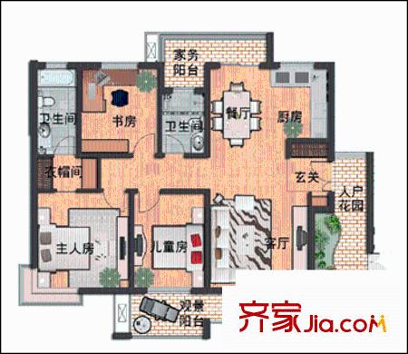 百通馨苑二區(qū) 4室 戶型圖