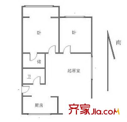 錦園南區(qū)2室 戶型圖