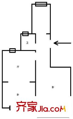 上清路小區(qū)戶型圖2室 2室1廳1衛(wèi)1廚