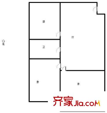 上清路小區(qū)戶型圖2室 2室1廳1衛(wèi)1廚