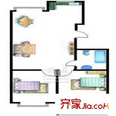 瑞?；▓@(開發(fā)區(qū))戶型圖66#16#17# 2室2廳1衛(wèi)