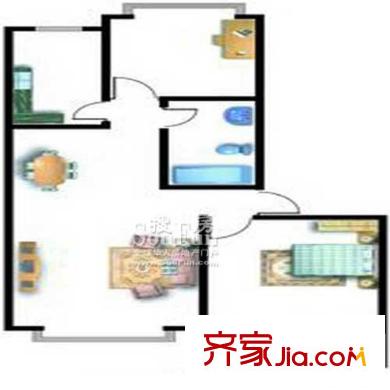 瑞?；▓@(開發(fā)區(qū))戶型圖66#16# 2室2廳1衛(wèi)