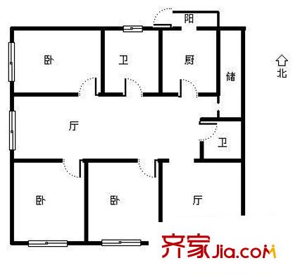 礦泉花園 3室 戶型圖