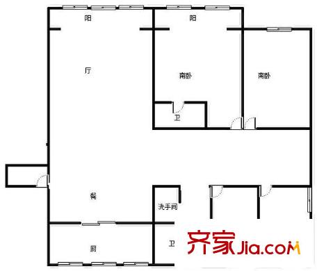 礦泉花園 3室 戶型圖