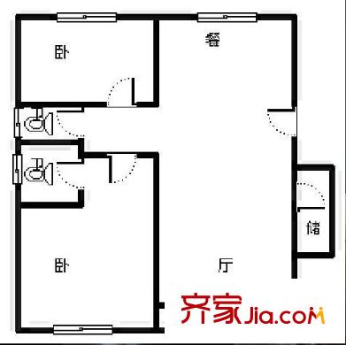 百通馨苑戶型圖2室 戶型圖 2室2廳1衛(wèi)1廚