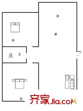 百通馨苑戶型圖2室 戶型圖 2室2廳1衛(wèi)1廚