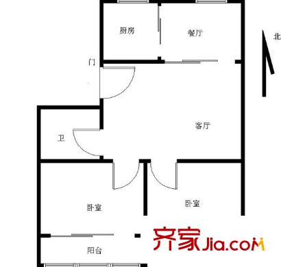 百通馨苑戶型圖戶型圖 2室2廳1衛(wèi)1廚