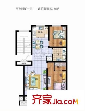 廣華海岸陽光戶型圖戶型圖 2室2廳1衛(wèi)1廚