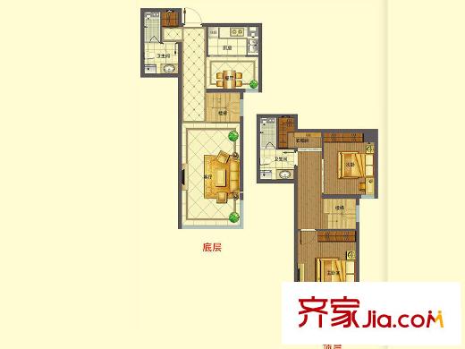 花好月圓戶型圖3號樓C2戶型 2室2廳2衛(wèi)