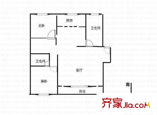 海韻嘉園 2室 戶型圖