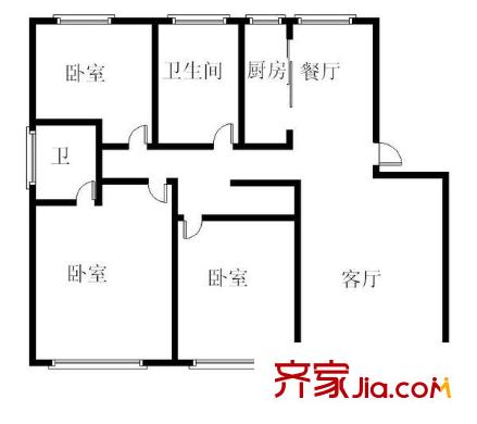 山水名園3室 戶型圖