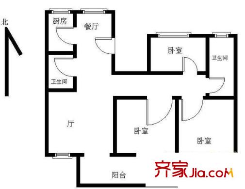 頤灝海怡名都3室 戶型圖