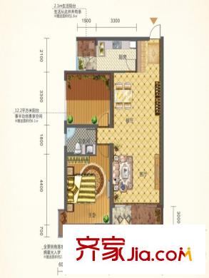 富源公館戶型圖一期東郡1#-5#標(biāo)準(zhǔn)層B1/B2戶型 1室2廳1衛(wèi)1廚
