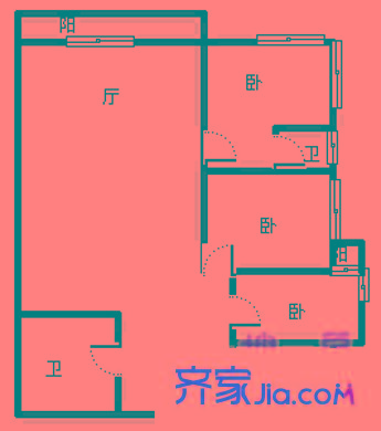 蔚藍(lán)海岸 3室 戶(hù)型圖