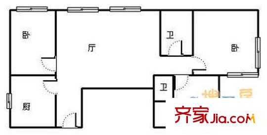 蔚藍(lán)海岸 3室 戶(hù)型圖