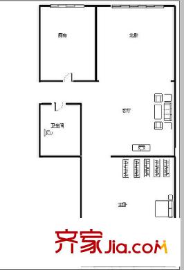湖島海信小區(qū) 2室 戶型圖