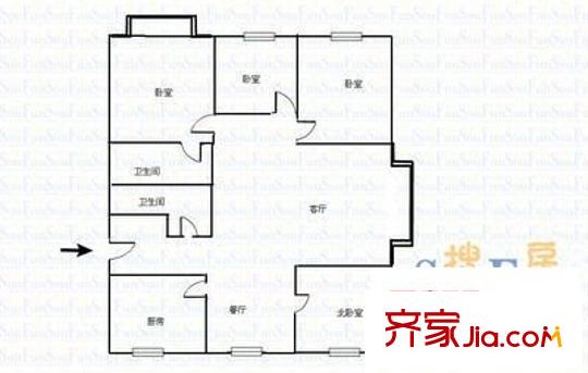 天福苑4室 戶型圖
